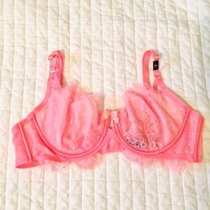Pink Lace Underwire Bra